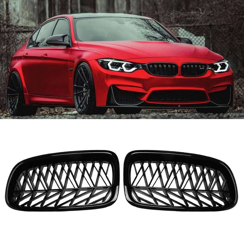 Car Front Grille Kidney Grill Slat for 3 Series F30 328I 335I 2012-2018 Black