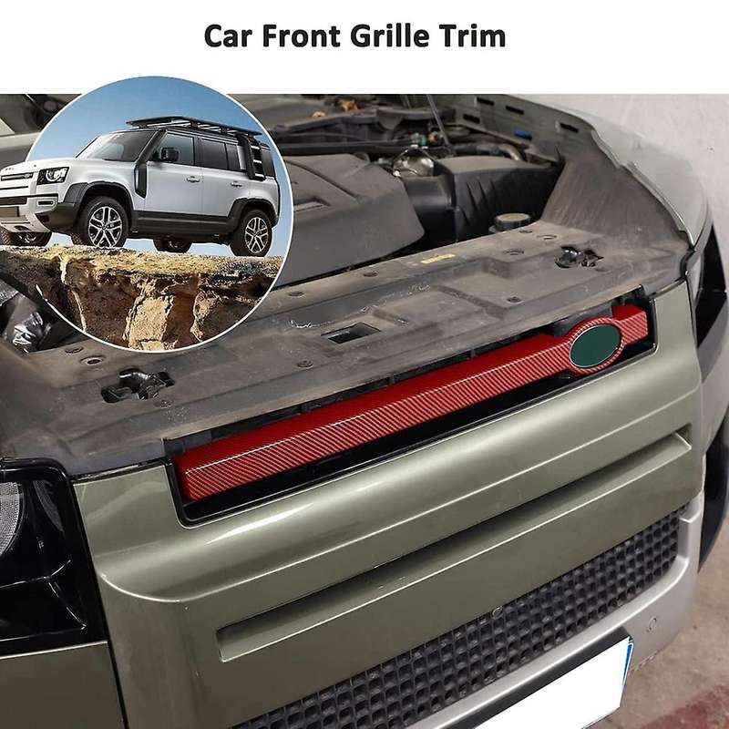 Car Front Grille Trim Strips for 2020-2022 Grille Cover Frame Decoration Accessories,Carbon ABS Red