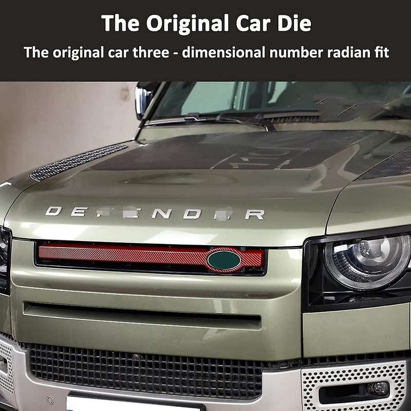 Car Front Grille Trim Strips for 2020-2022 Grille Cover Frame Decoration Accessories,Carbon ABS Red