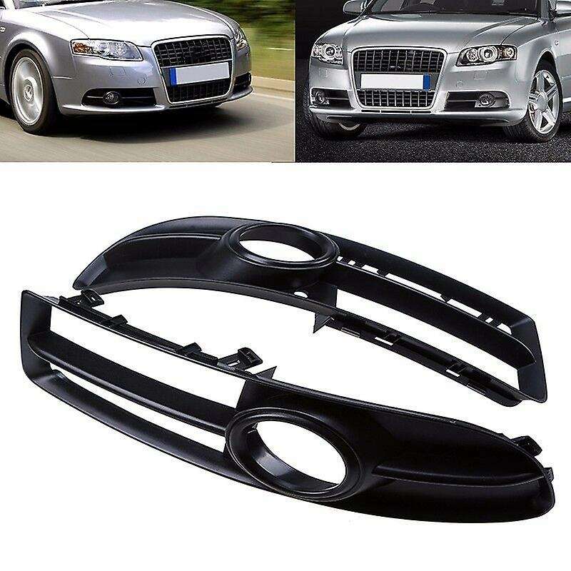 Car Front Grills Bumper Fog Lights Cover Lamp Frame Trim for- A4 B7 2005-2009