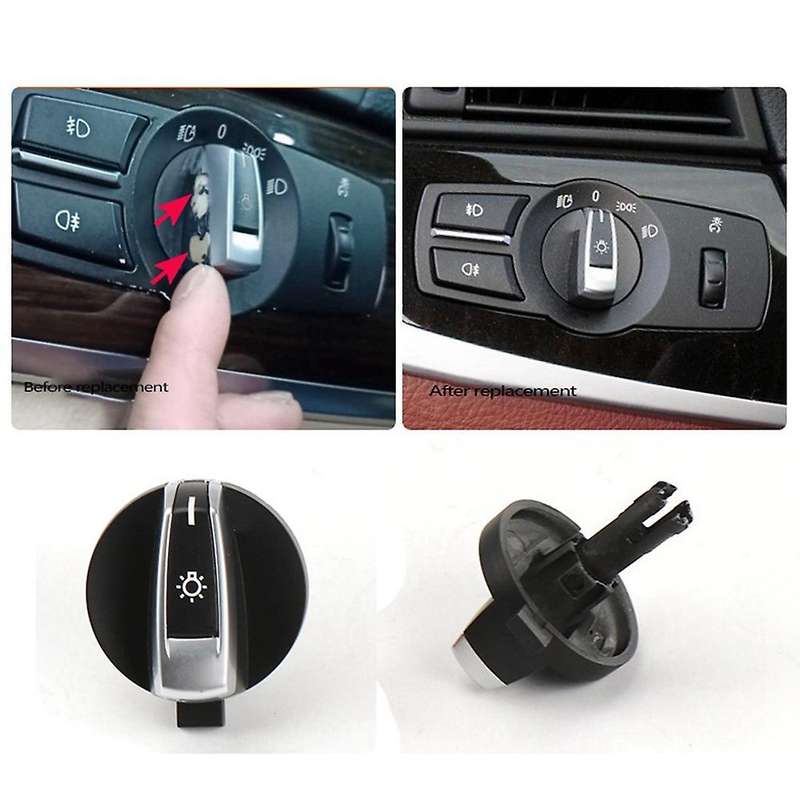 Car Front Headlight Switch Rotation Button HeadLight Switch Control Knob Button Cover for 5 7 Series