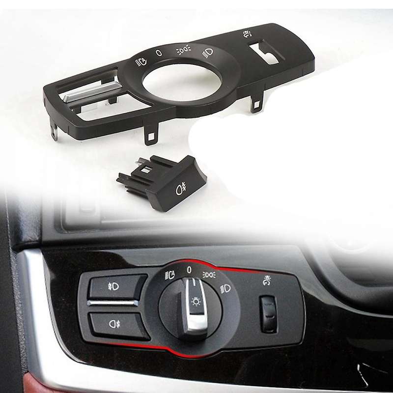 Car Front Headlight Switch Rotation Button HeadLight Switch Control Knob Button Cover for 5 7 Series