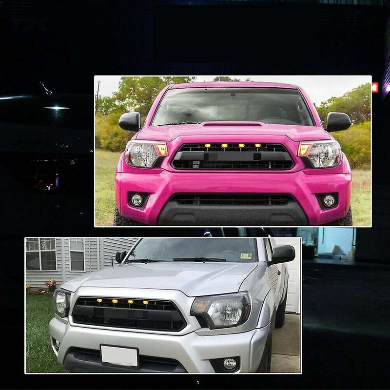 Car Front Hood Grille Amber LED Lights Assy with Wire Harness for 2012-2015