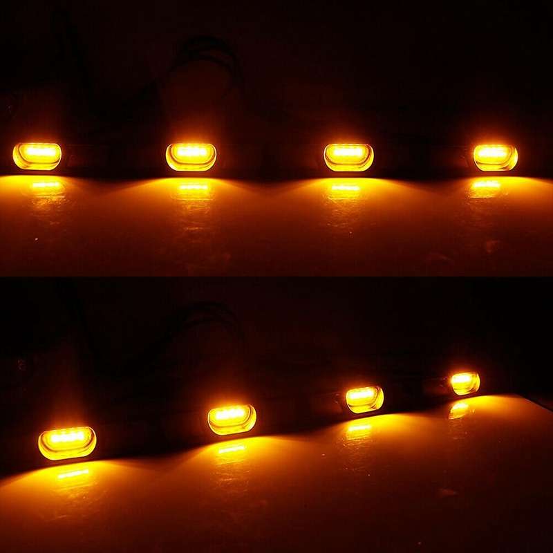 Car Front Hood Grille Amber LED Lights Assy with Wire Harness for 2012-2015