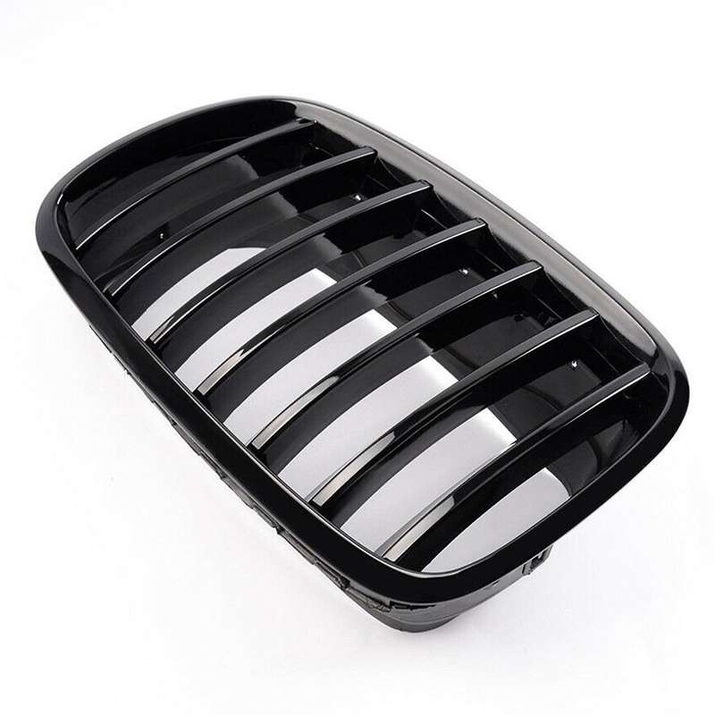 Car Front Hood Kidney Sport Grills Glossy Black Pair for X5 X6 E70 E71 2007-2013