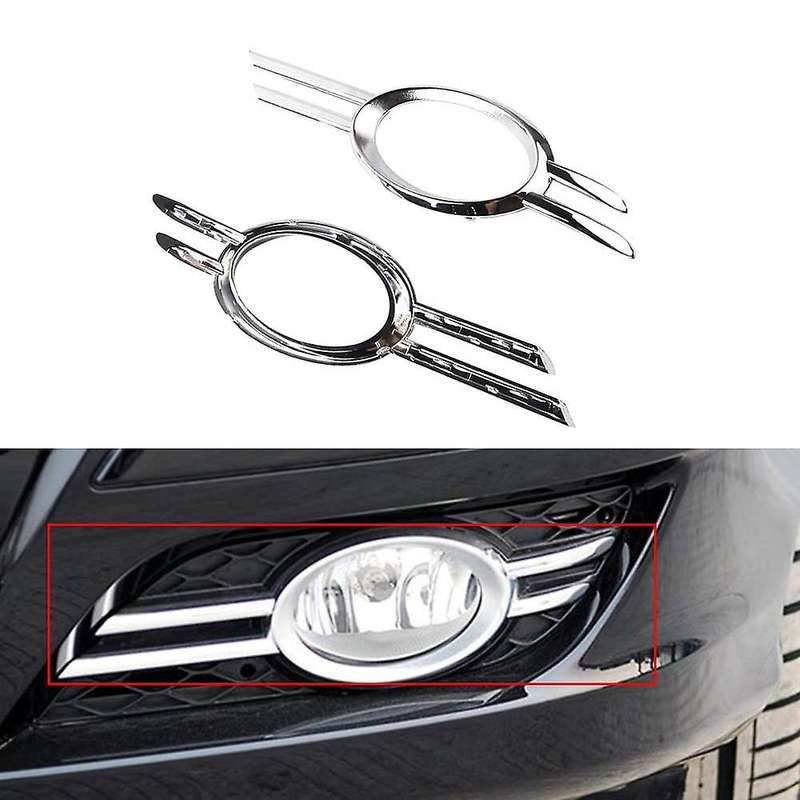 Car Front L &R Chromed Bumper Fog Light Grills Trim for - W211 E320 07-09 A2118851174 A2118851274