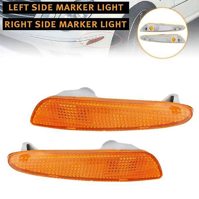 Car Front L&R Side Marker Light Amber for 2007 GM2551196 GM2550196 2005-2012