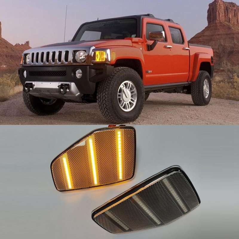Car Front Led Side Marker Light Indicator Light LED Turn Signal Side Leaf Light for H3 H3T 2005-2010