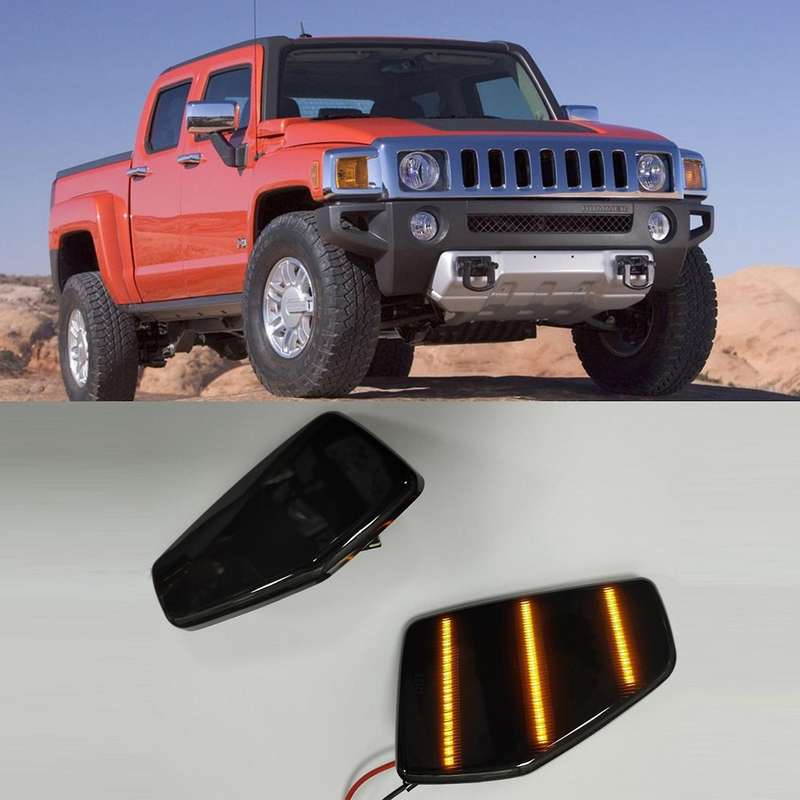 Car Front Led Side Marker Light Indicator Light LED Turn Signal Side Leaf Light for H3 H3T 2005-2010