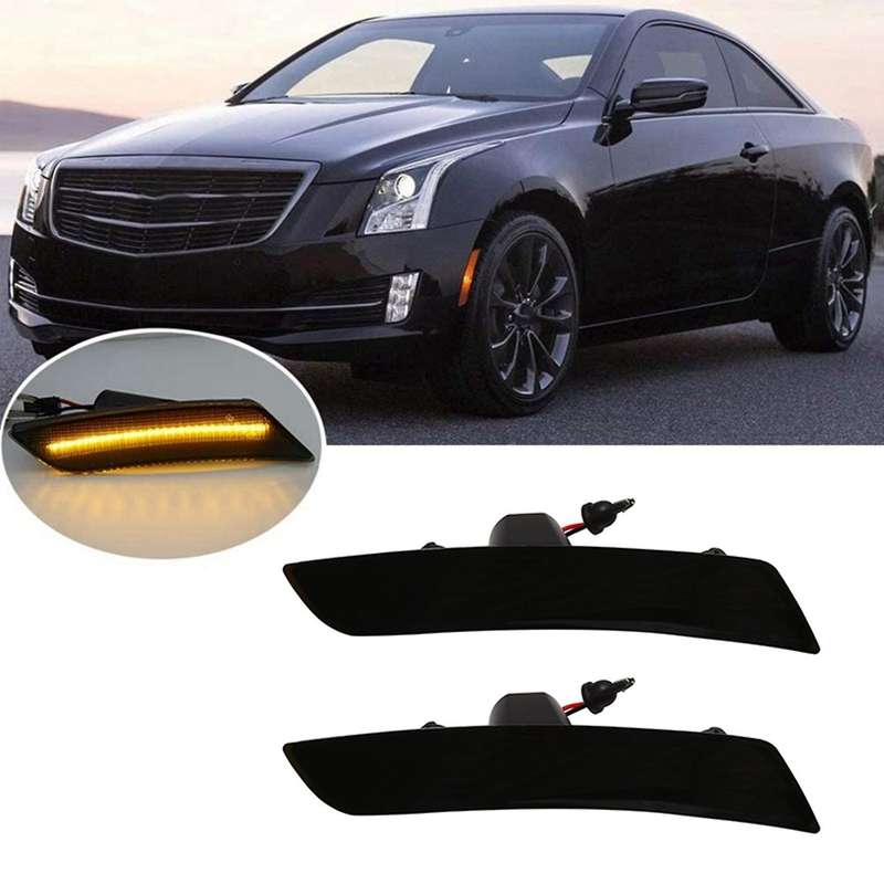 Car Front LED Side Markers, for -V 2015-2019 Turn Signal Lamp Light Side Indicator Amber, Black