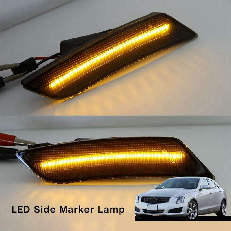 Car Front LED Side Markers, for -V 2015-2019 Turn Signal Lamp Light Side Indicator Amber, Black