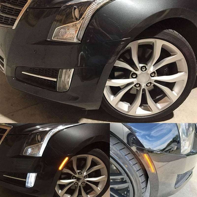 Car Front LED Side Markers, for -V 2015-2019 Turn Signal Lamp Light Side Indicator Amber, Black