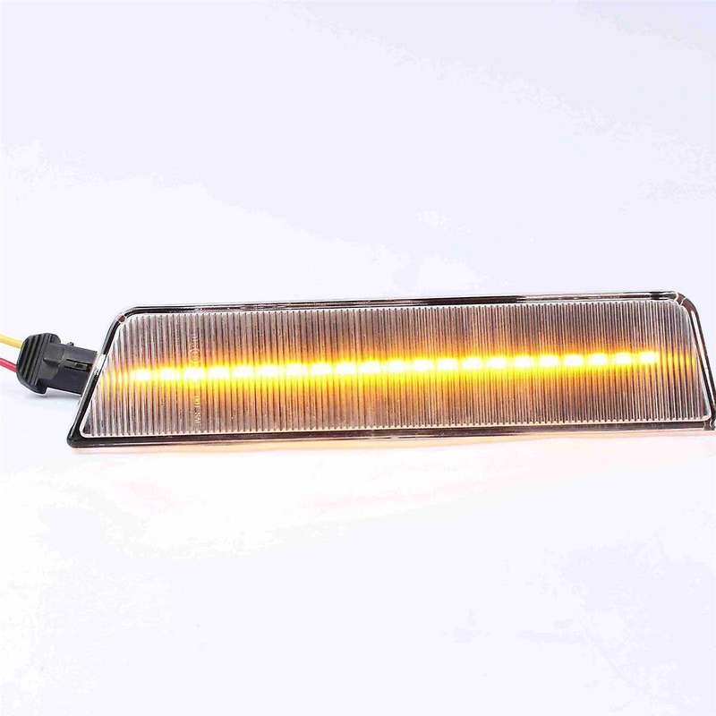 Car Front LED Side Reflector Marker Lamp Parking Warning Light for 2007-2014 Transparent