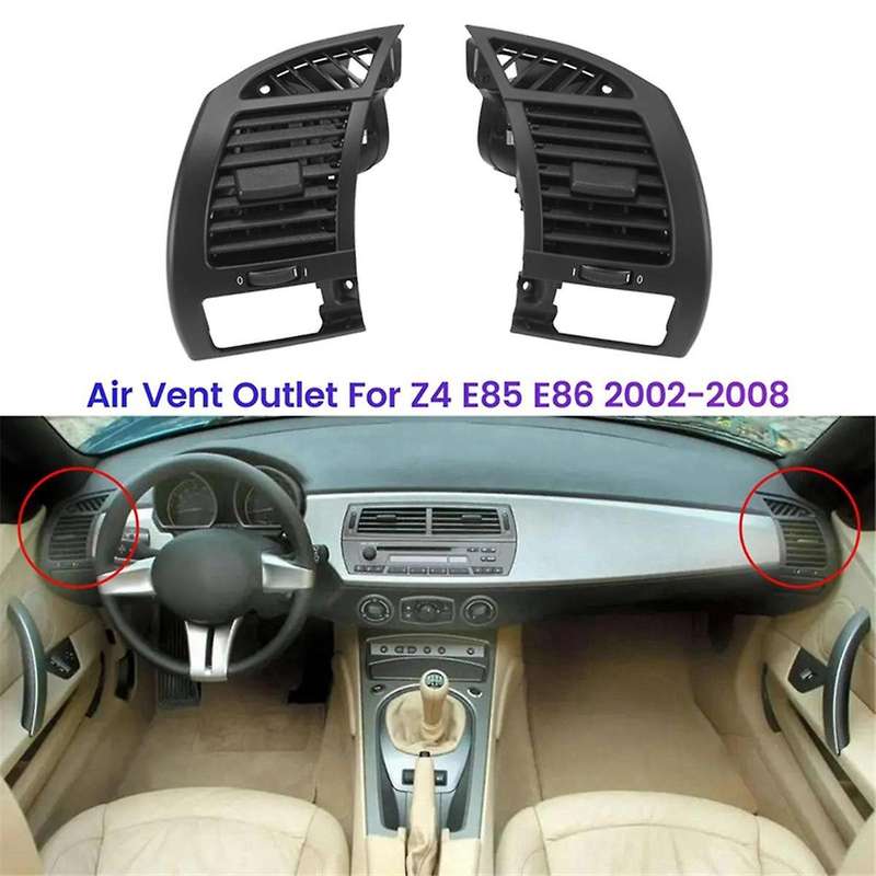 Car Front Left Air Vent Outlet Grille without Cup Holder for Z4 E85 E86 2002-2008 Black 6917905