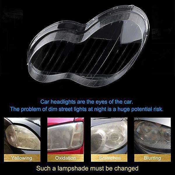 Car Front Left Headlight Clear Lens Lampshade Shell Cover for 2001-2007 W203 C-Class C180 200 230 26