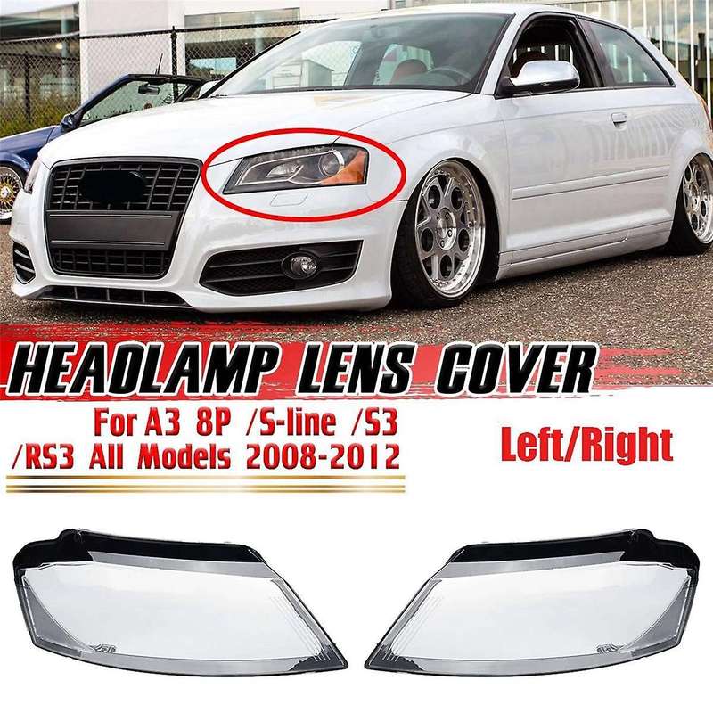 Car Front Left Headlight Head Light Lamp Frame Shell Clear Lampshade Cover for A3 8p S3 Rs3 08-12 8p