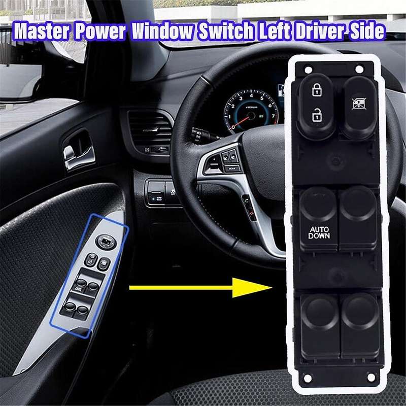 Car Front Left Side Electric Power Master Window Lift Control Switch 93570-1R210 for Accent 2015-201