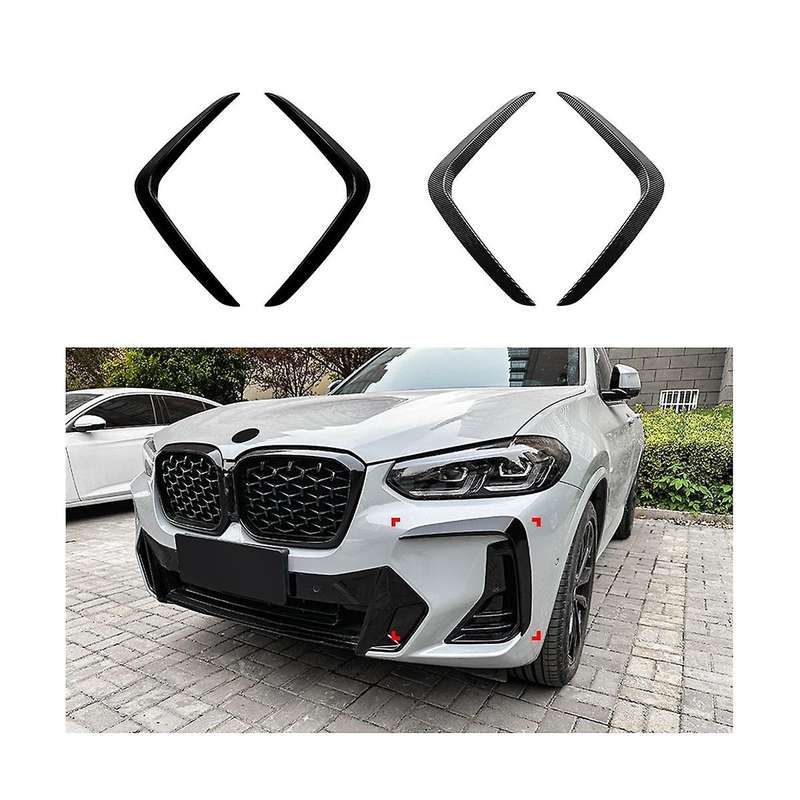 Car Front Lights Frames Cover Bumper Trim Spoiler for X3 X4 G01 G02 2022 2023 +(carbon )