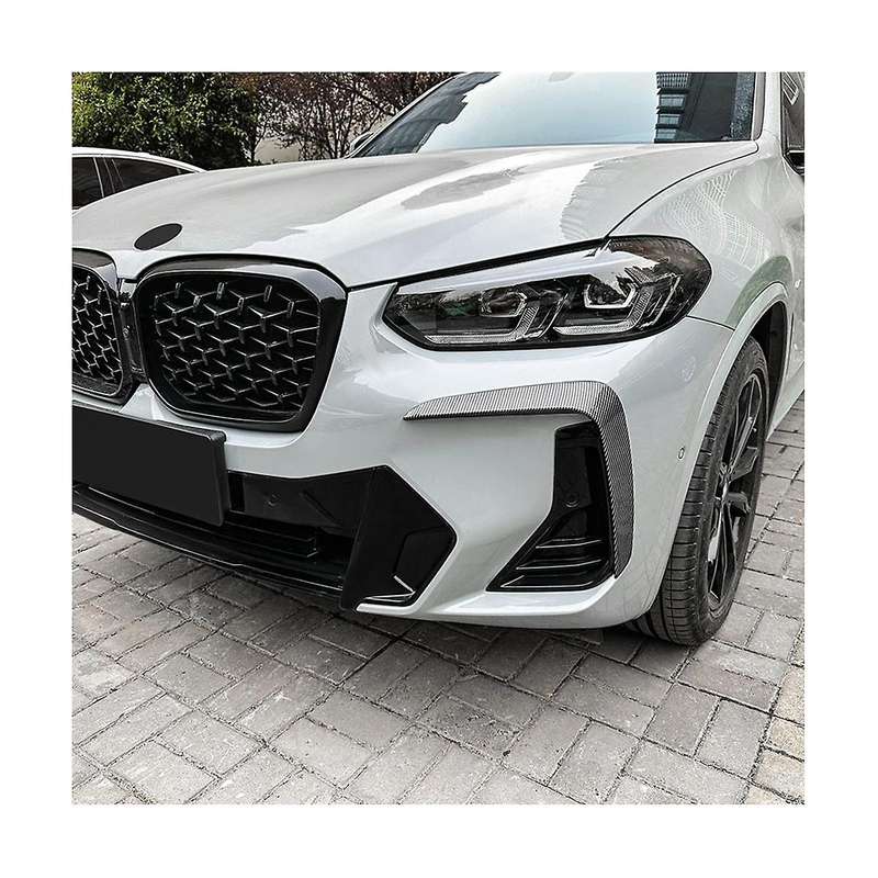 Car Front Lights Frames Cover Bumper Trim Spoiler for X3 X4 G01 G02 2022 2023 +(carbon )