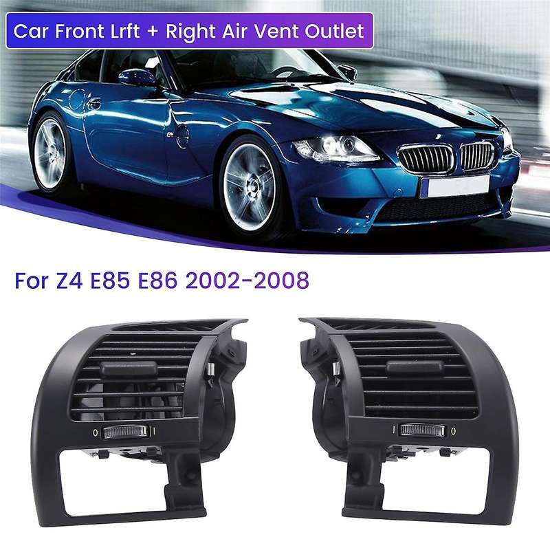 Car Front Lrft + Right Air Vent Outlet without Cup Holder for Z4 E85 E86 2002-2008 Black 6917906 691