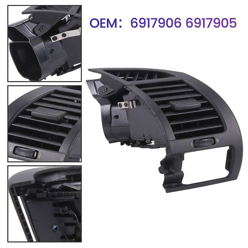 Car Front Lrft + Right Air Vent Outlet without Cup Holder for Z4 E85 E86 2002-2008 Black 6917906 691