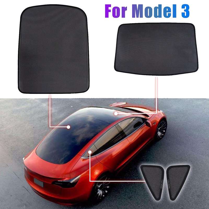 Car Front Rear Sunroof Skylight Shading Net Sun Shades Glass Roof Sunshade Triangular Window Sunshad
