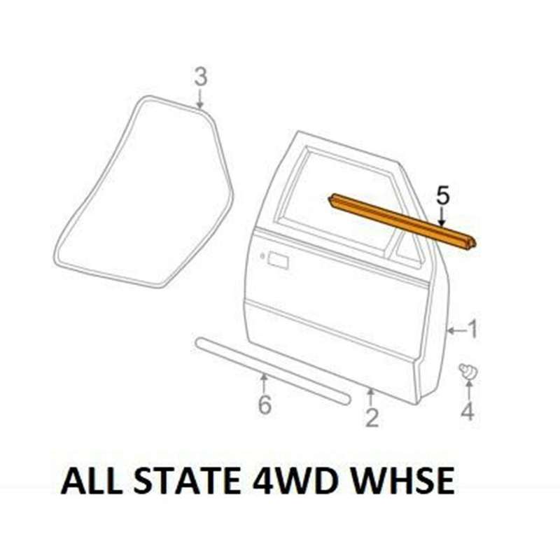 Car Front Right Outer Window Belt Molding Weatherstrip Seal Pair for Pickup Truck 1999-2011