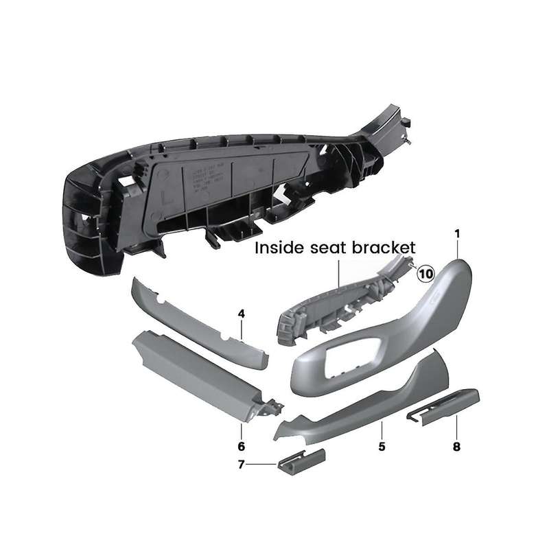Car Front Right Seat Side Bracket Alloy Plastic Cover for 5 7 Series 520 730 X5 X6 Car Accessories