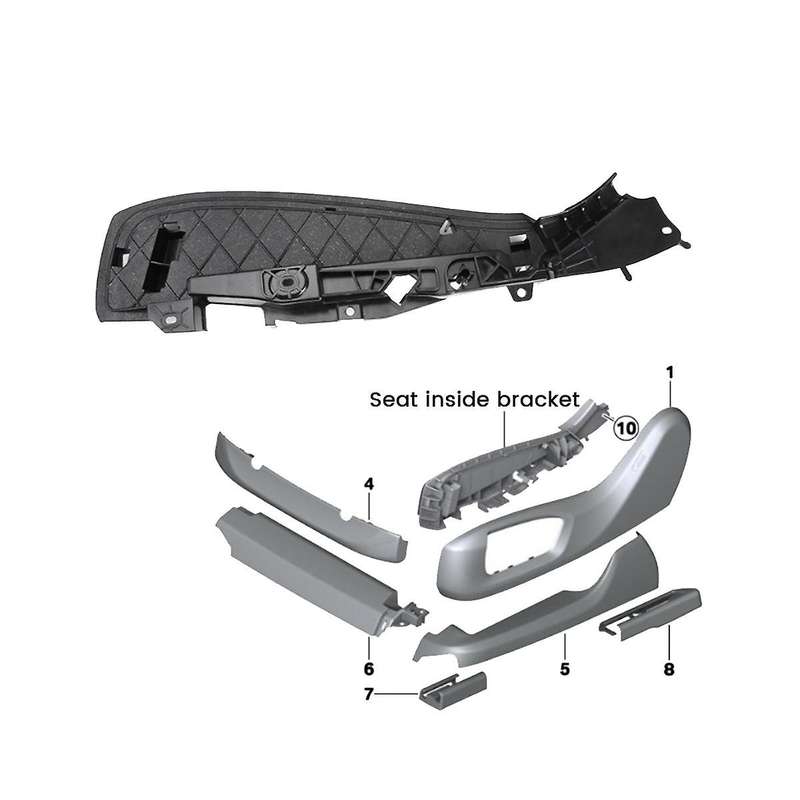 Car Front Right Seat Side Bracket Plastic Cover for 5 7 Series 520 730 X5 X6 Car Accessories 5210731
