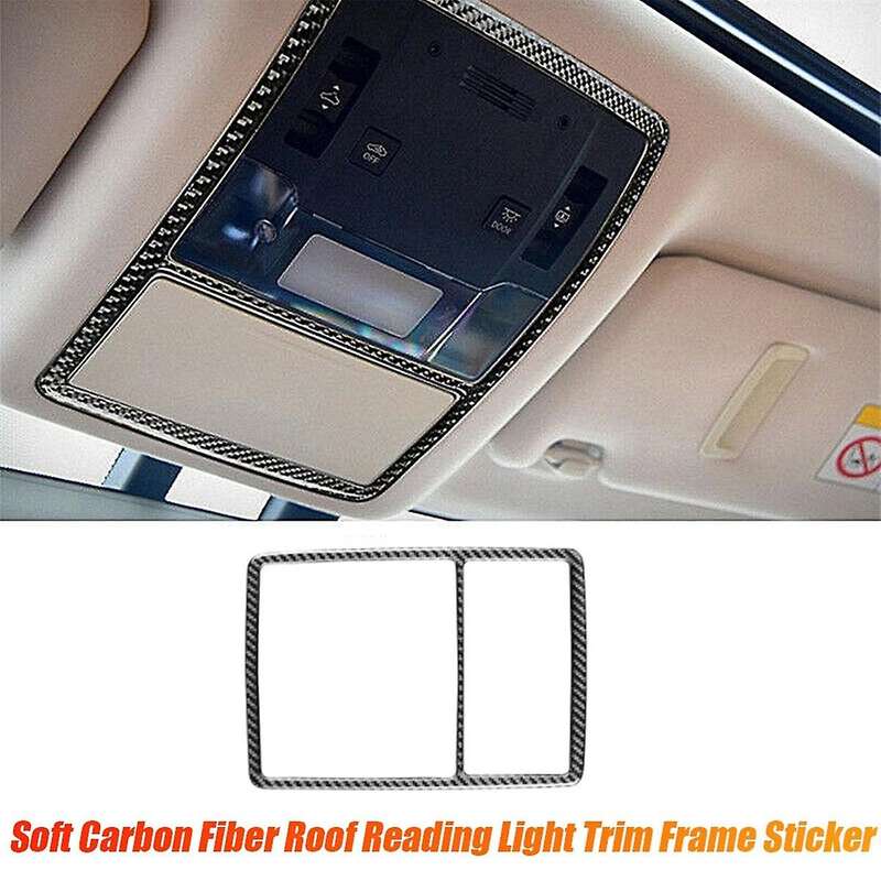 Car Front Roof Reading Light Trim Cover Sticker for Rx 2016-2019 Soft Carbon Fiber Roof Lamp Decora