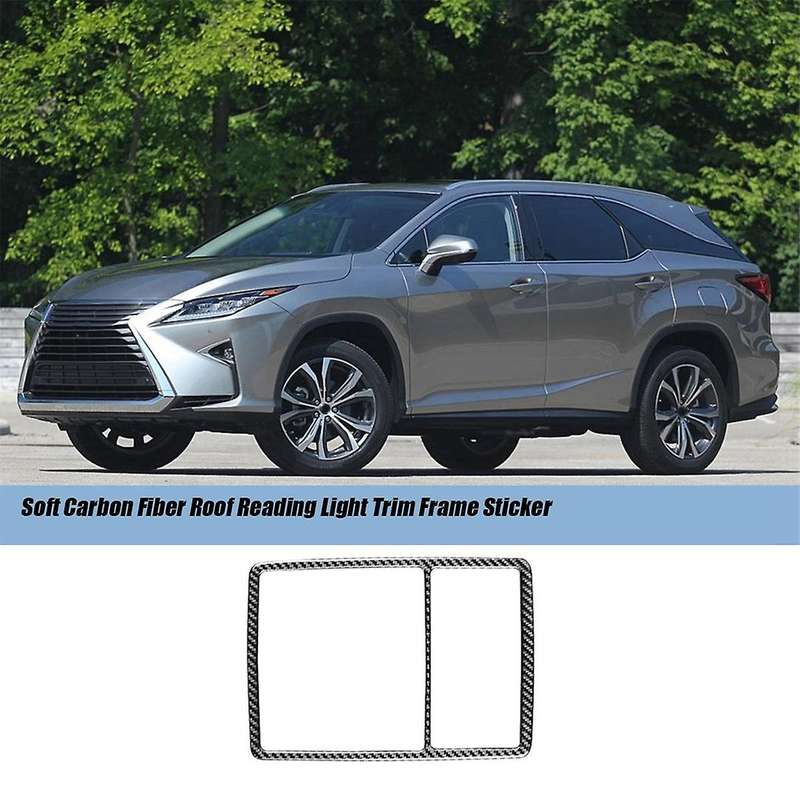 Car Front Roof Reading Light Trim Cover Sticker for Rx 2016-2019 Soft Carbon Fiber Roof Lamp Decora
