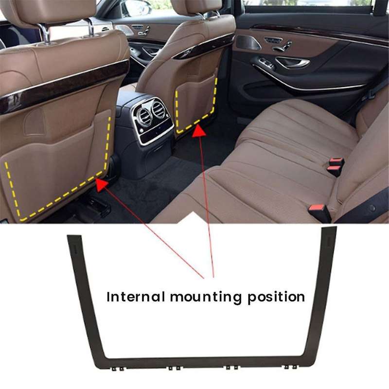Car Front Seat Back Backrest Support Barcket Trim Replacement for S Class W222 2014-2020 Brown