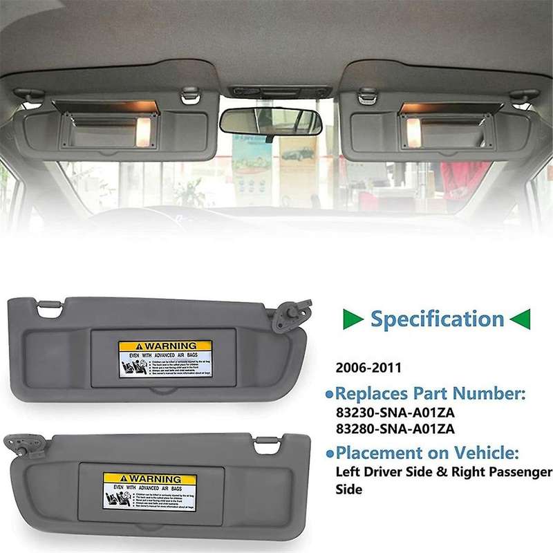 Car Front Sun Visor without Light Front Left+front Right for 2006-2011 83230--a01za / 83280--a01za