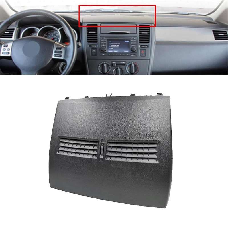 Car Front Upper Top Center Dash A/C Air Vent Assembly for 2007-2012 C11 Tiida 2005-2011 Black