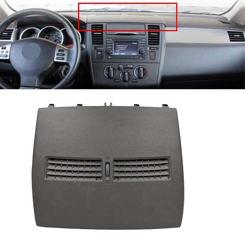 Car Front Upper Top Center Dash A/C Air Vent Assembly for 2007-2012 C11 Tiida 2005-2011 Gray