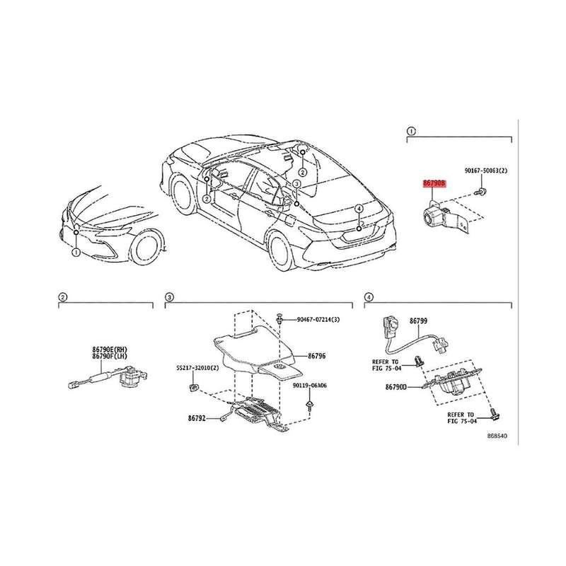 Car Front View Grille Camera 86790-33190 for Hybrid MXVA71 AXVA70 AXVH7 Surround Parking Assist Came