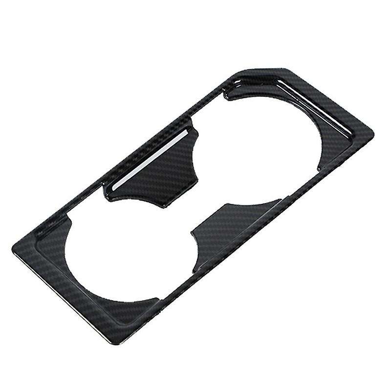 Car Front Water Cup Holder Panel Frame Trim Cover ABS for 2015 2016 2017 2018 2019 2020, Black Carbo