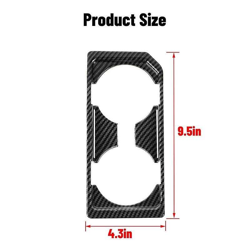 Car Front Water Cup Holder Panel Frame Trim Cover ABS for 2015 2016 2017 2018 2019 2020, Black Carbo