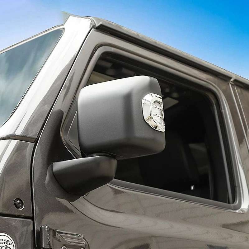 Car Front Wheel Eyebrow Light Side Rearview Mirror Turn Signal Decoration Cover for Wrangler JL JT 2