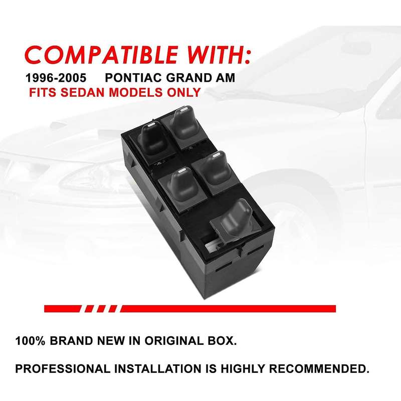 Car Front Window Switch Driver Left for Grand Am Sedan 1996-2005 22588178 22624807