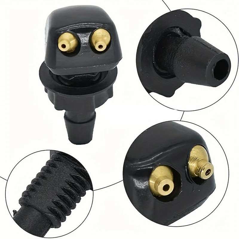 Car Front Windshield Universal Washer Wiper Water Spray Nozzle with Install Buckle