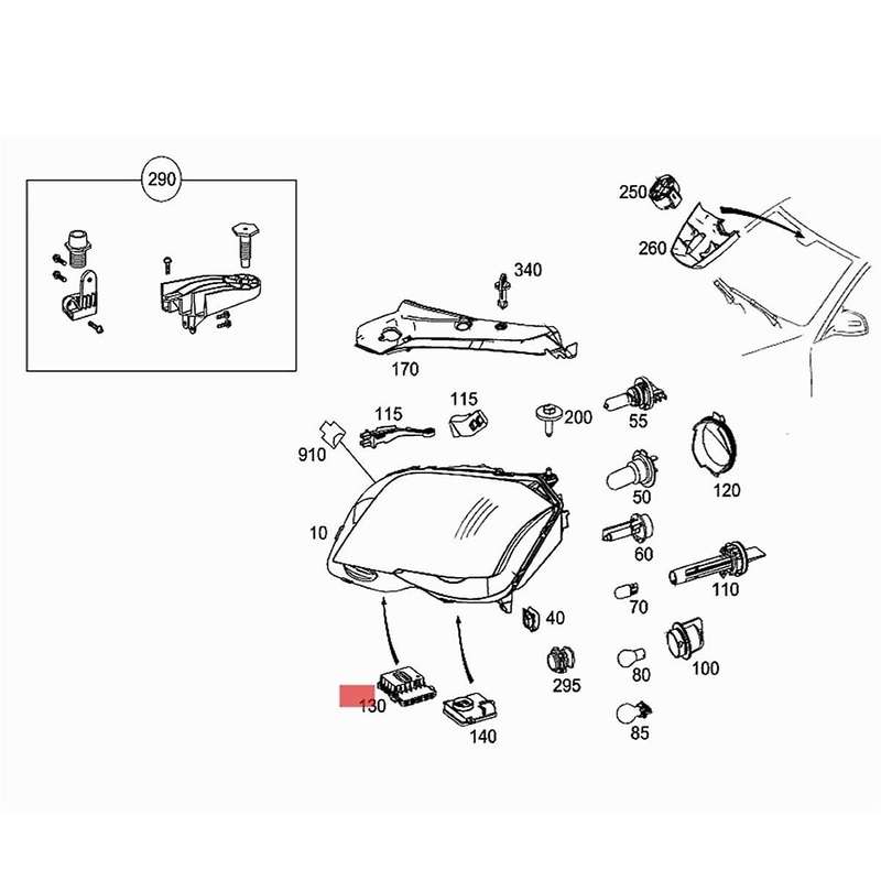 Car Front Xenon Headlight Computer Control Unit AFS Steering Module A2048708326 for X204 2008-2012