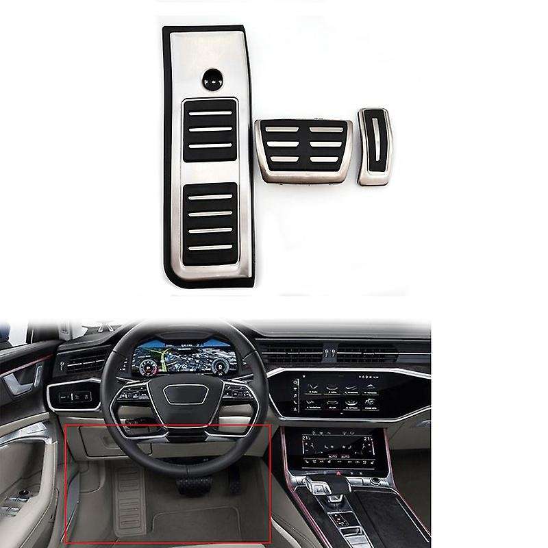 Car Fuel Brake Foot Rest AT Pedals Plate Accelerator Brake Pedal Pads Stickers for  A6 C8 Type 4K Ab
