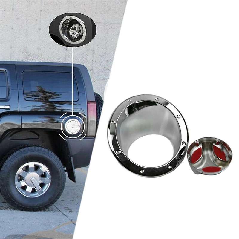 Car Fuel Gas Tank Cover Chrome Bezel for H3 2006-2010 Oil Filler Cap Gasoline Hatch Moulding Trim Ac