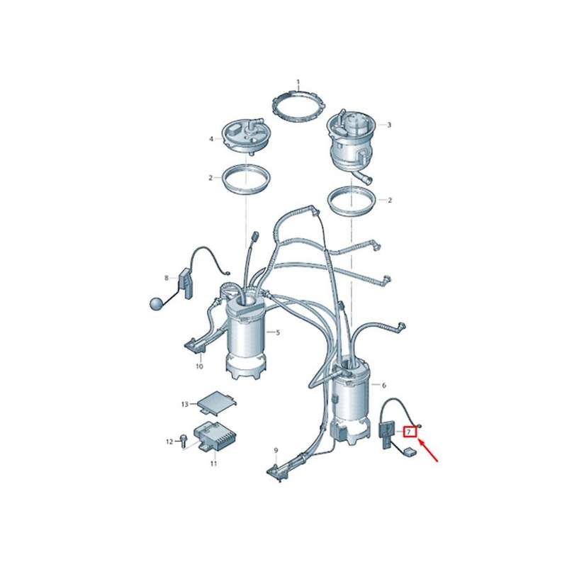 Car Fuel Level Sensor 7l8919673 for (4lb) 2007-2015 Cylinder Left In Tank Fuel Gauge Level Sensor