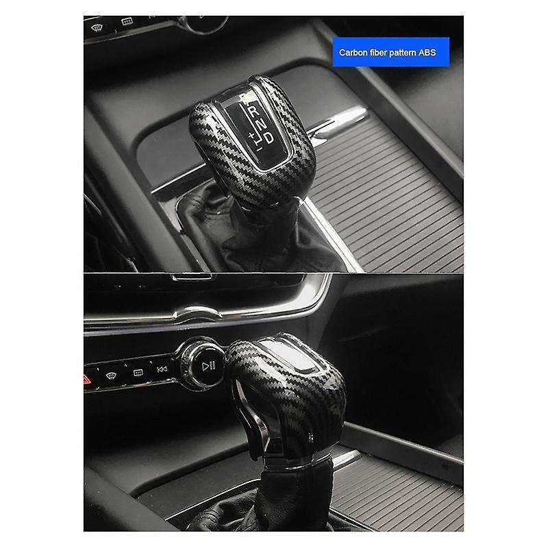 Car Gear Head Decorative Cover Carbon Fiber Pattern Gear Grip Accessories for 18-21 Xc60 Xc90 S90 V9
