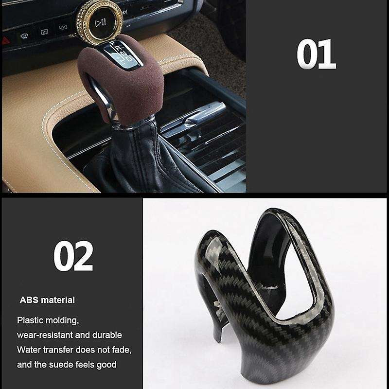 Car Gear Head Decorative Cover Carbon Fiber Pattern Gear Grip Accessories for 18-21 Xc60 Xc90 S90 V9