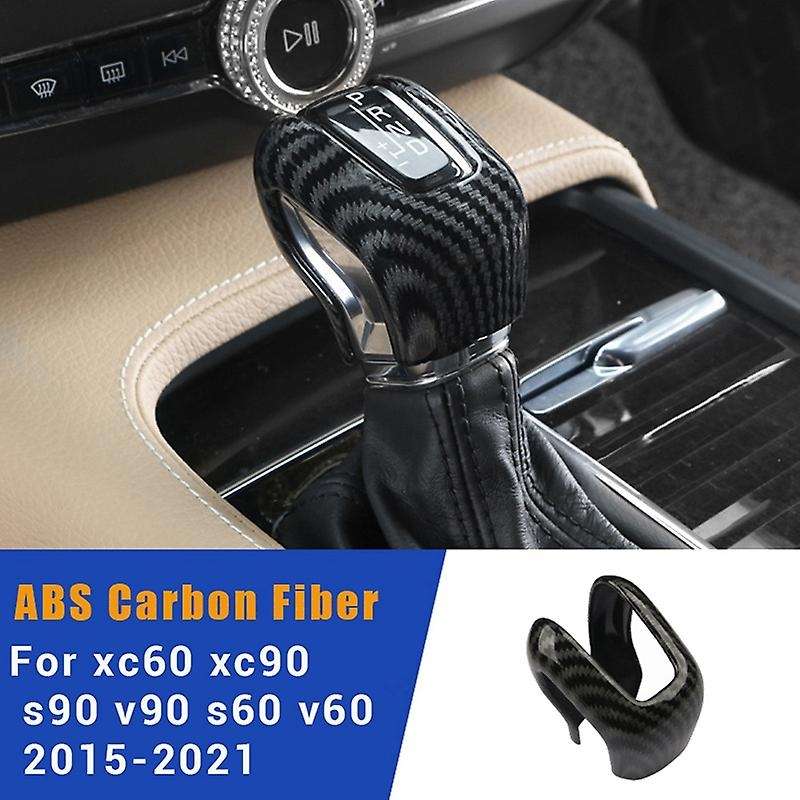 Car Gear Head Decorative Cover Carbon Fiber Pattern Gear Grip Accessories for 18-21 Xc60 Xc90 S90 V9