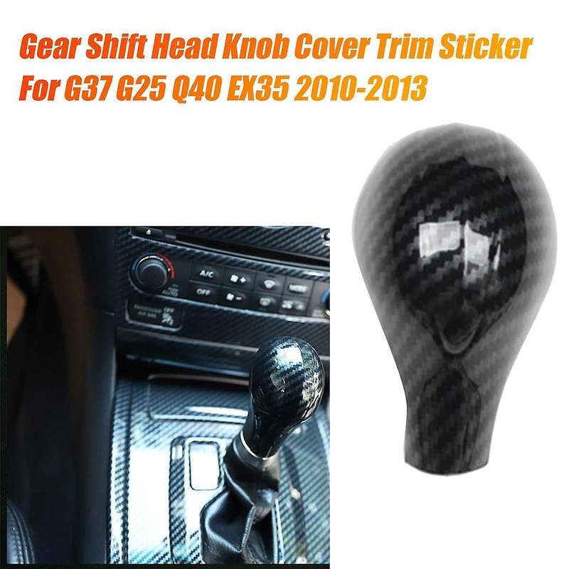 Car Gear Knob Cover Trim for G37 G25 Q40 EX35 2010-2013 ABS Carbon Fiber Gear Shift Head Lever Knob