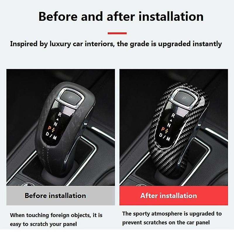 Car Gear Shift Head Cover for Ct6 Xt4 2019 2020 Carbon Fiber Gear Shift Knob Trim Frame Decorative A